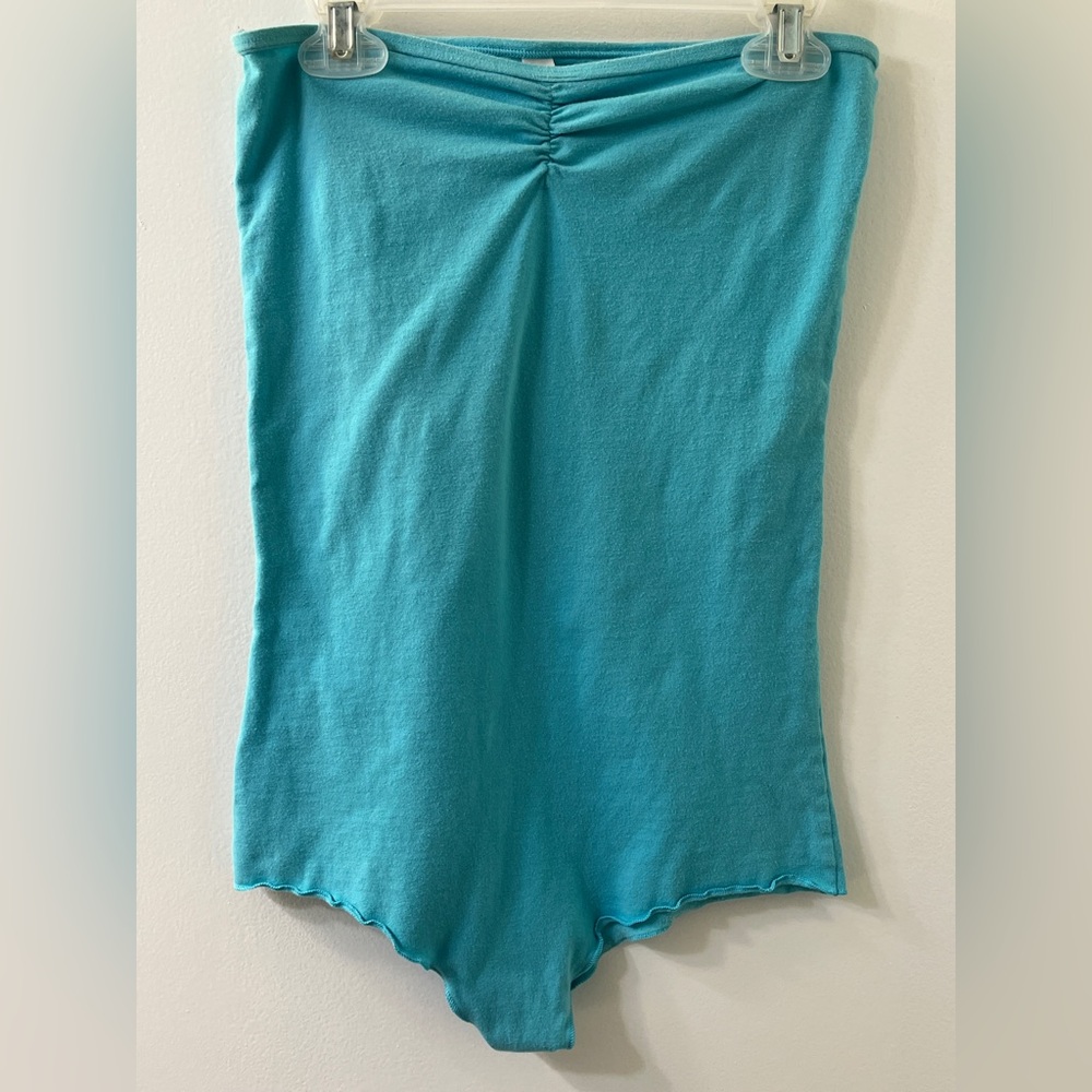 American Apparel Bodysuit Bandeau Strapless Light Baby Blue size M Y2K Vintage
